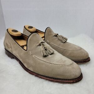 O'Keeffe Ian Gray Suede Loafer Tassels Mens Shoes Size 8.5